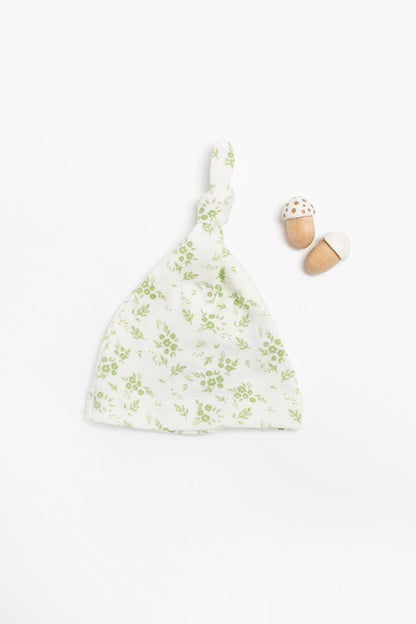 Knotted Hat, Apple Floral, Premium 100% Organic Cotton Hat Tiny & Small 