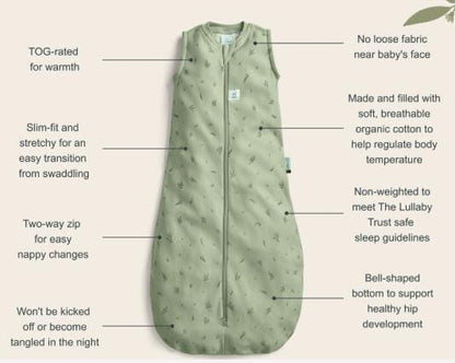 ergoPouch Swaddle - Organic All Year Cocoon Bag, Dragonfly, 1 Tog Sleeping Bag ErgoPouch - Australia 
