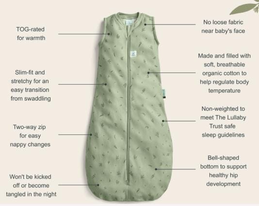 ergoPouch Swaddle - Organic All Year Cocoon Bag, Dragonfly, 1 Tog Sleeping Bag ErgoPouch - Australia 