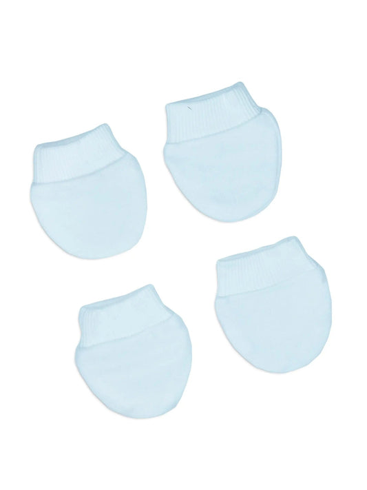 Blue premature baby scratch mitts 2 pack by Tiny Baby