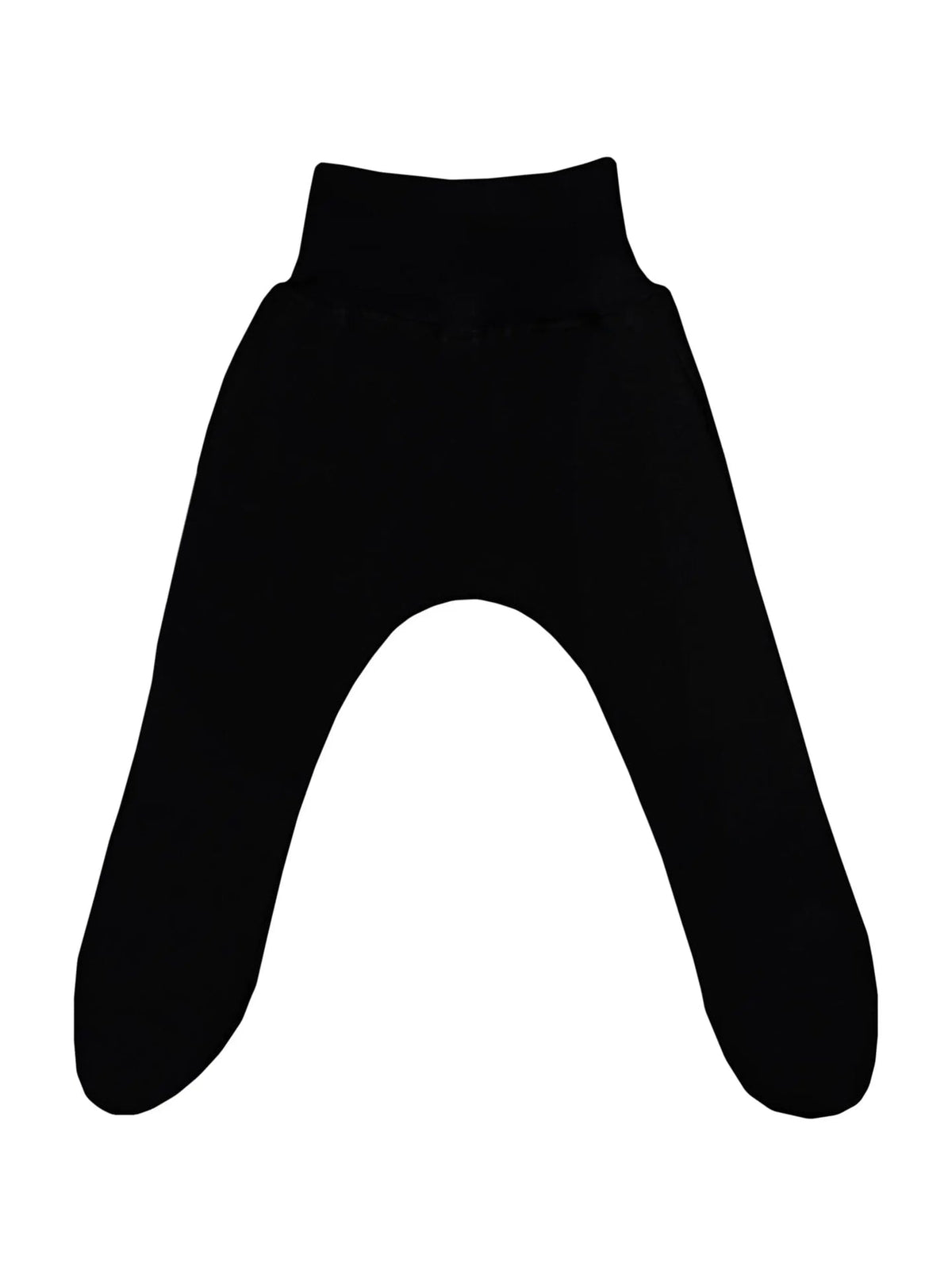 Black cotton footed leggings for tiny babies by Little Lumps, front view