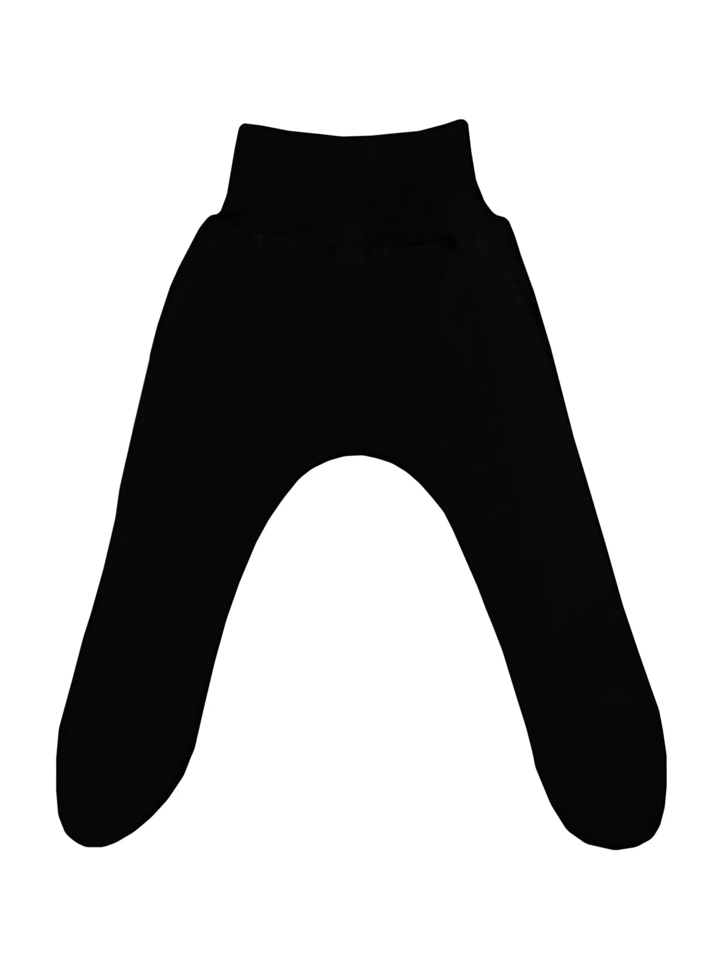 Black cotton footed leggings for tiny babies by Little Lumps, front view