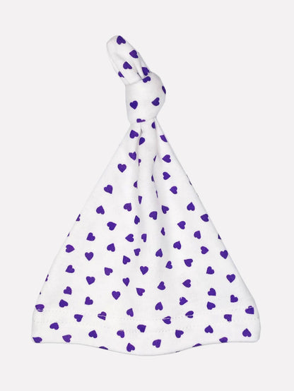 Purple Hearts Knotted Premature Baby Hat Hat Little Mouse Baby Clothing & Gifts 