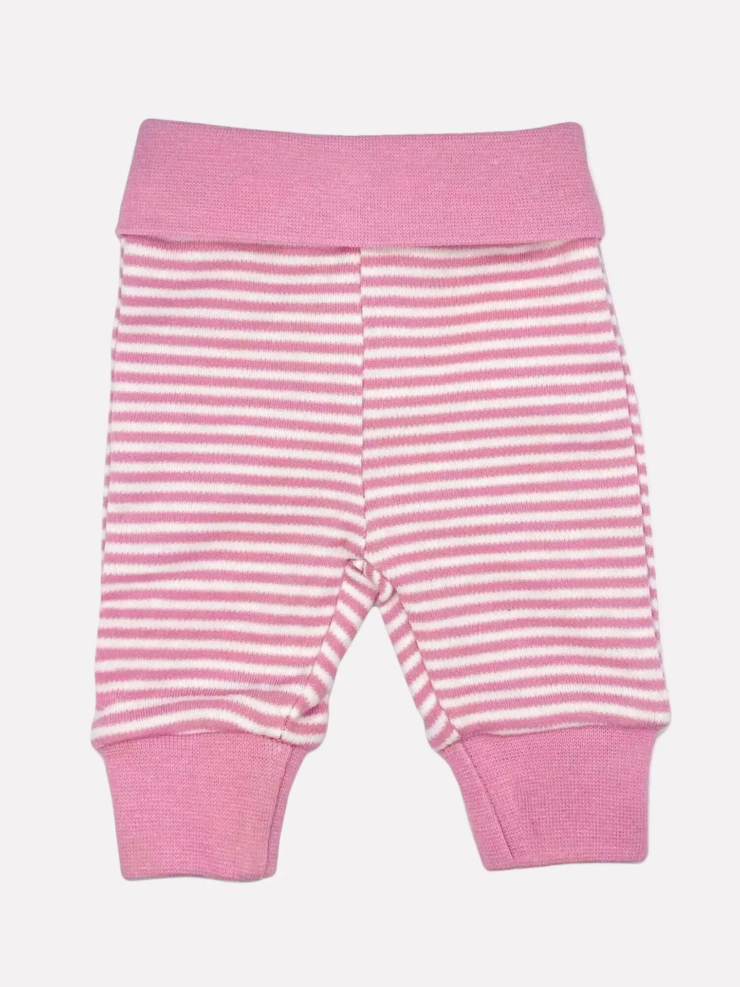 Organic Cotton Pink Thin Stripe Trousers Trousers / Leggings Fixoni 