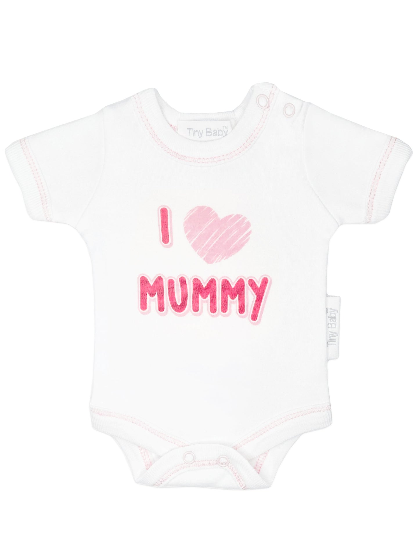 3 Pack Vests: I Love My Mummy & Daddy - Pink Bodysuit / Vest Tiny Chick 