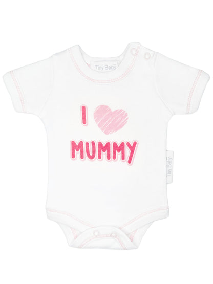 3 Pack Vests: I Love My Mummy & Daddy - Pink Bodysuit / Vest Tiny Chick 