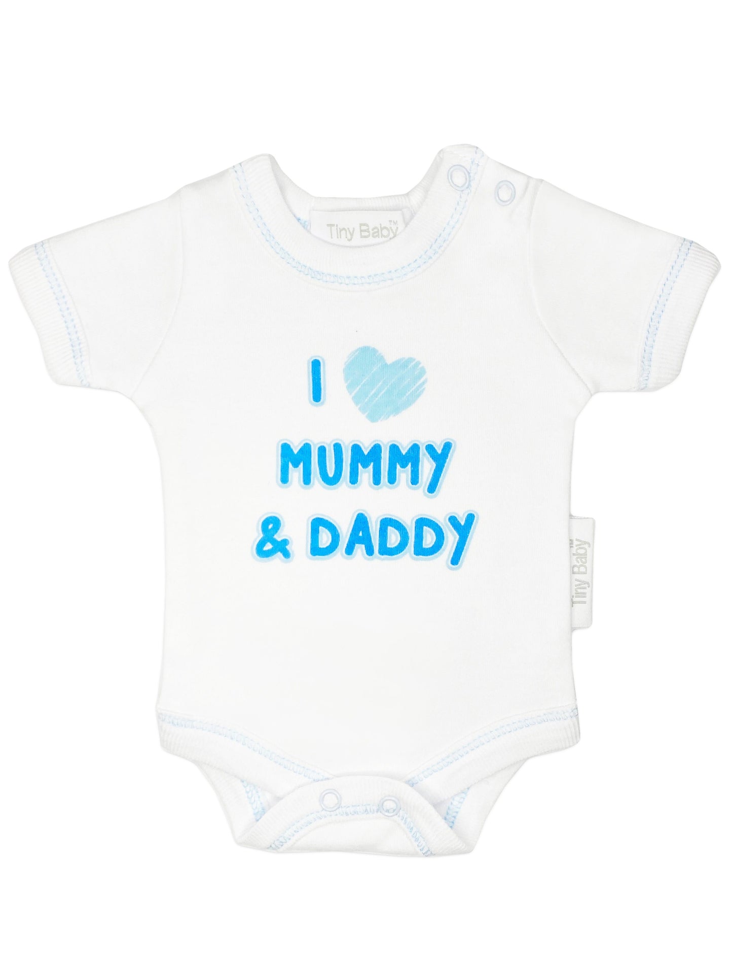3 Pack Vests: I Love My Mummy & Daddy - Blue (3-5lbs & 5-8lbs) Set Tiny Chick 