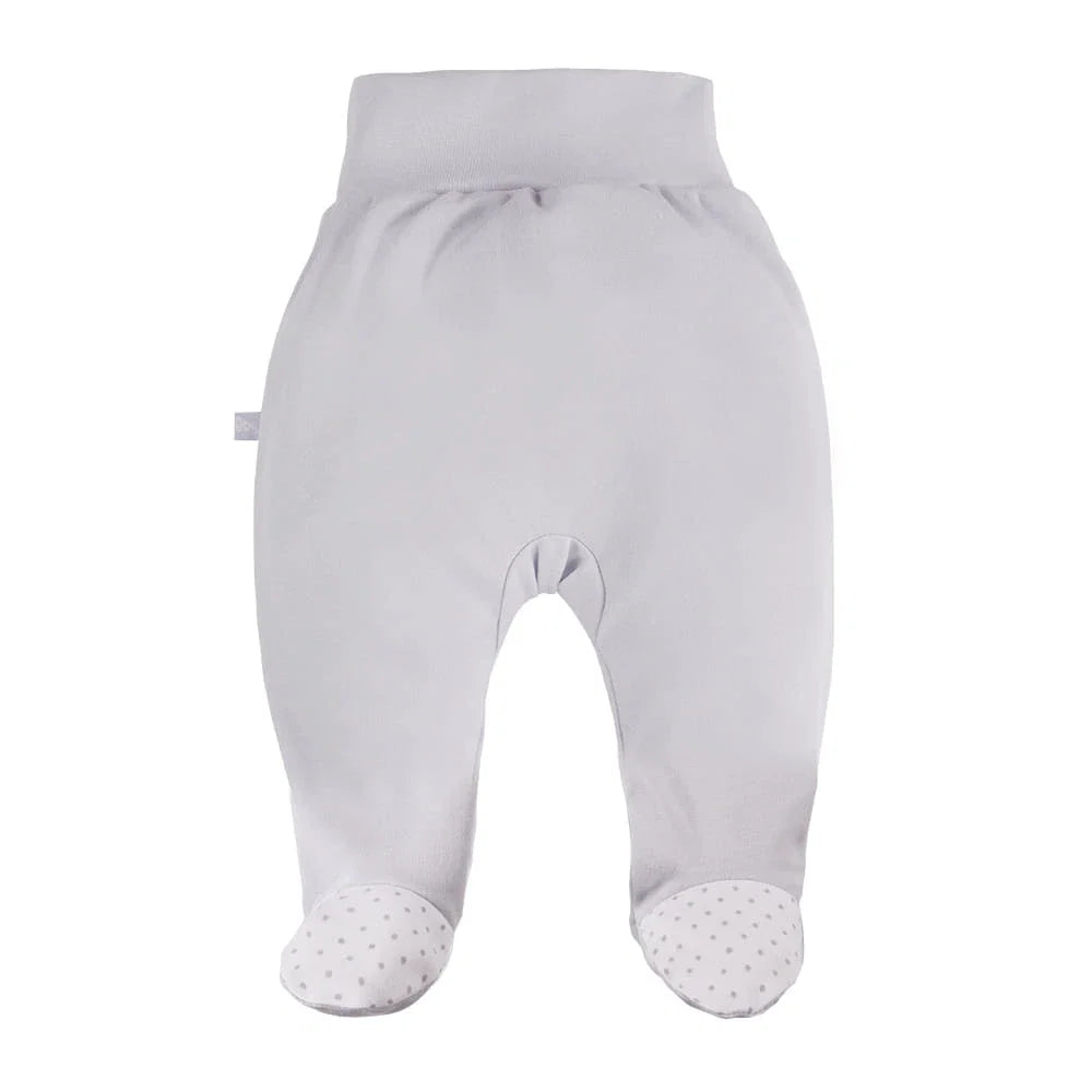 Early Baby Footed Trousers, Embroidered Lamb On The Rear - Grey Trousers / Leggings EEVI 