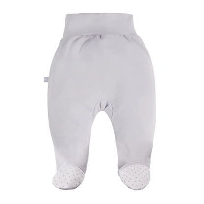 Early Baby Footed Trousers, Embroidered Lamb On The Rear - Grey Trousers / Leggings EEVI 