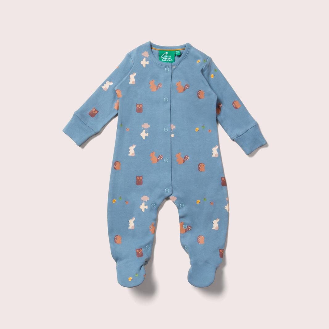 Little Green Radicals Woodland Folk Organic Newborn Baby Babygrow
