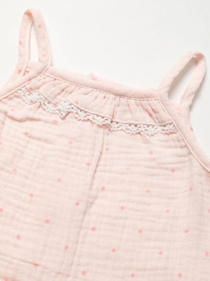 Pink Crinkle Muslin Romper & Shoes Lilly & Jack