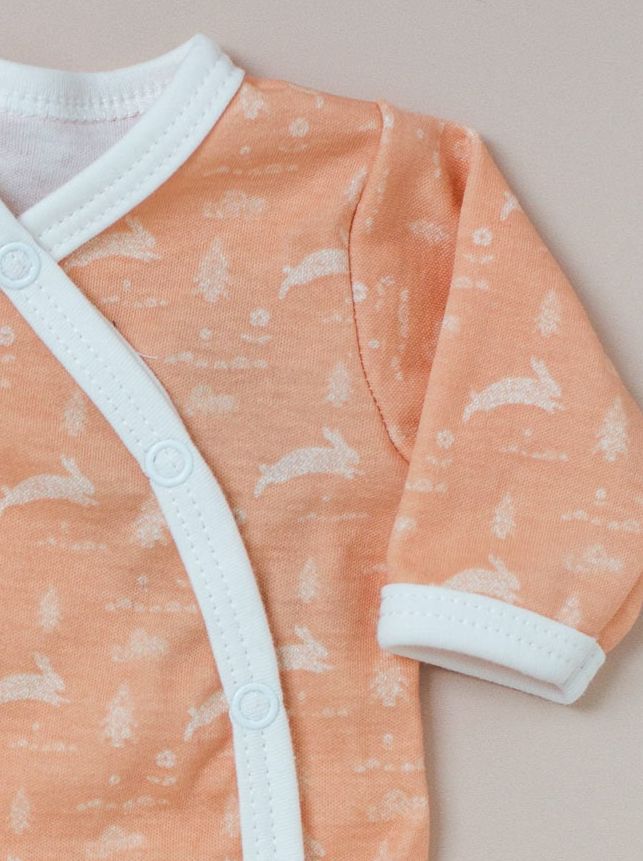 Prem Sleepsuit, Leaping Bunnies, Premium 100% Organic Cotton Tiny & Small