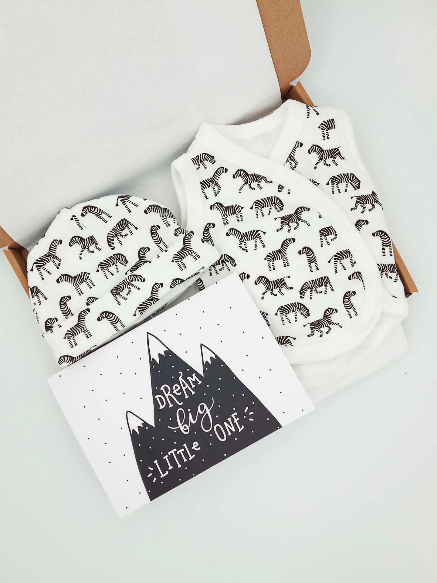 Little Zebras Gift Set - Incubator Vest, Hat & Card Gift Set Little Mouse Baby Clothing & Gifts 