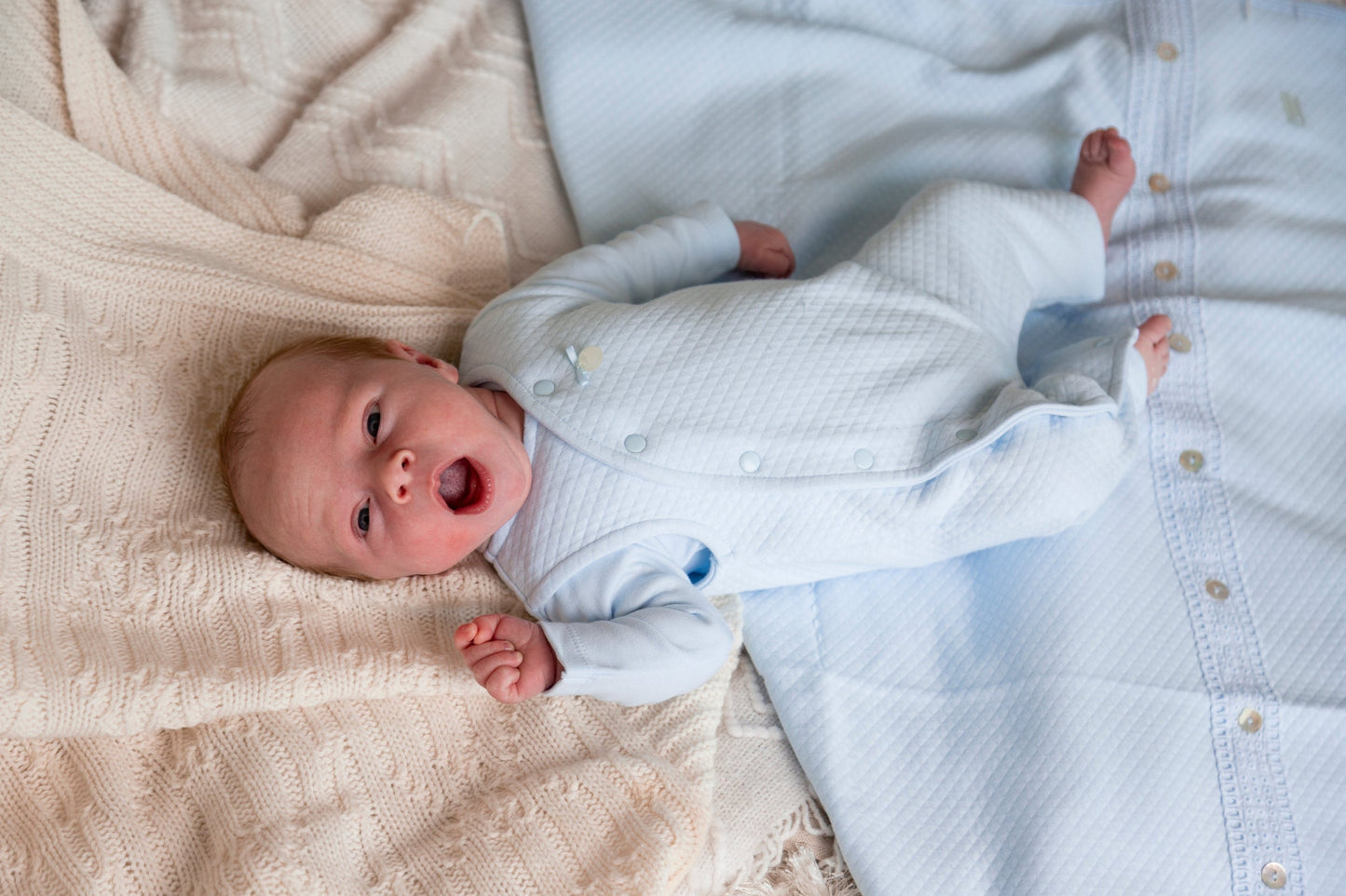Blue Waffle Tiny Baby - Four Piece Set Outfit Mintini Baby 