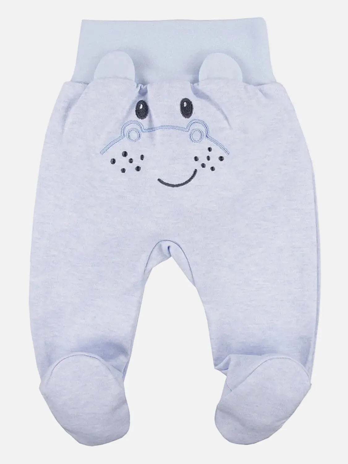Footed Trousers, Blue With Hippo Face On Rear Trousers / Leggings EEVI 