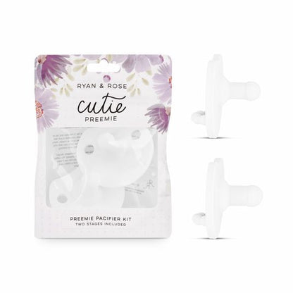 Ryan & Rose Cutie Preemie Tiny & Stage 1 Pacifier/Dummy (White) Pacifier Ryan & Rose 