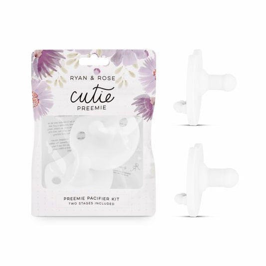 Ryan & Rose Cutie Preemie Tiny & Stage 1 Pacifier/Dummy (White) Pacifier Ryan & Rose 