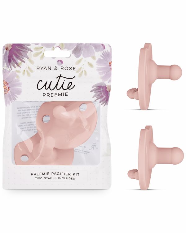 Ryan & Rose Cutie Preemie Tiny & Stage 1 Pacifier/Dummy - Kit (Blush) Pacifier Ryan & Rose 