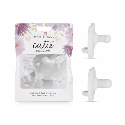 Ryan & Rose Cutie Preemie Tiny & Stage 1 Pacifier/Dummy (White) Pacifier Ryan & Rose 