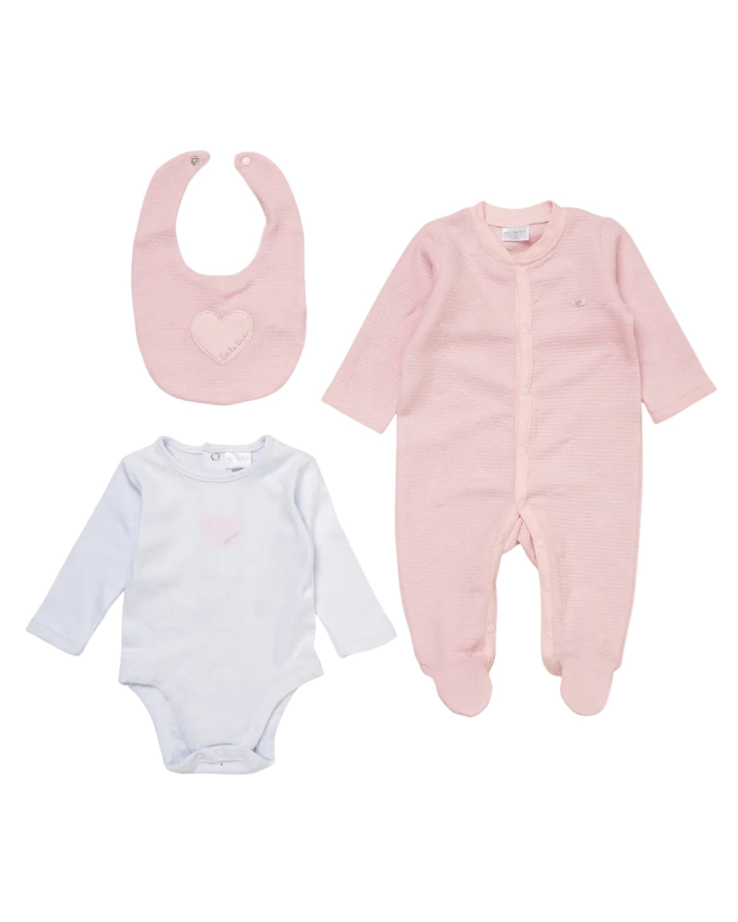 Heart Textured Layette Set Set Rock a Bye Baby 