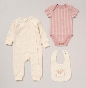 Flowers 3 Piece Layette Set Set Rock a Bye Baby 