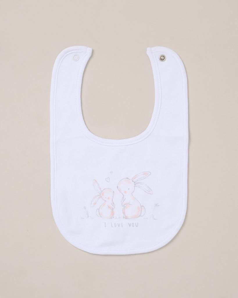 "I Love You" Rabbit design 5 Piece Layette Gift Set - 3 sizes. Set Rock a Bye Baby 