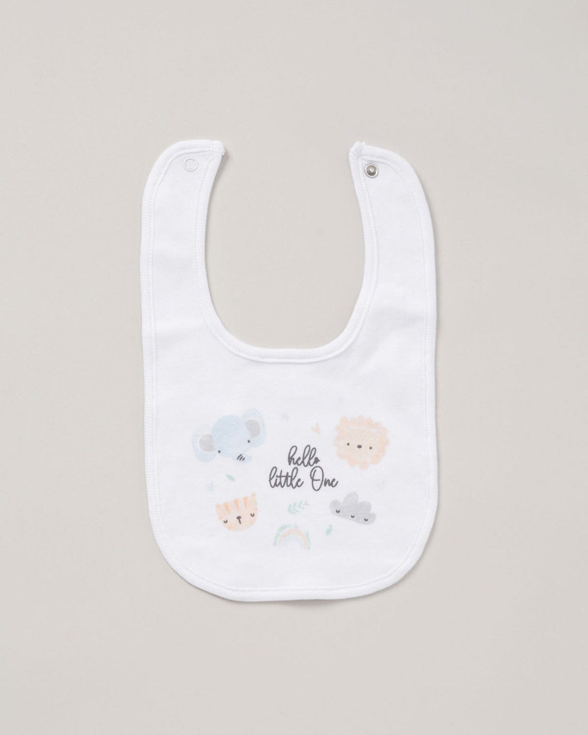 Hello Little One Animals layette gift set, full set laid flat