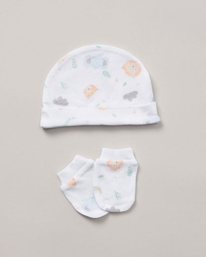 'Hello Little One Animals' 5 Piece Layette Gift Set. Set Rock a Bye Baby 