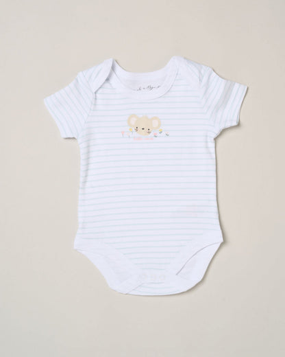 "Hello Baby" Mouse and Balloon 5 Piece Layette Gift Set - 3 sizes. Set Rock a Bye Baby 