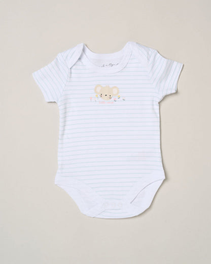 Mouse and balloon layette gift set contents — hat