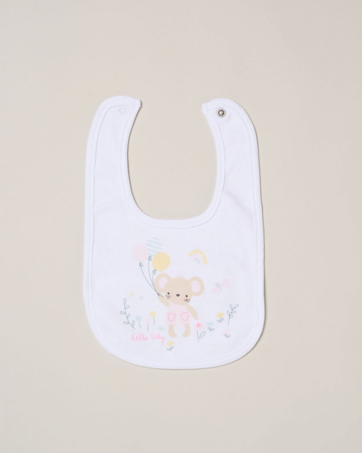 "Hello Baby" Mouse and Balloon 5 Piece Layette Gift Set - 3 sizes. Set Rock a Bye Baby 