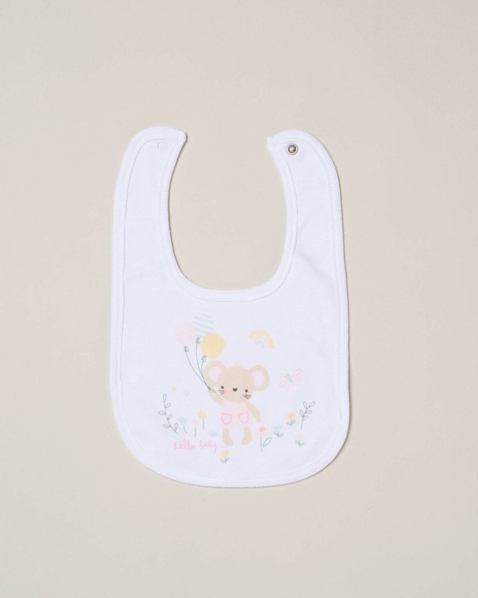 "Hello Baby" Mouse and Balloon 5 Piece Layette Gift Set - 3 sizes. Set Rock a Bye Baby 