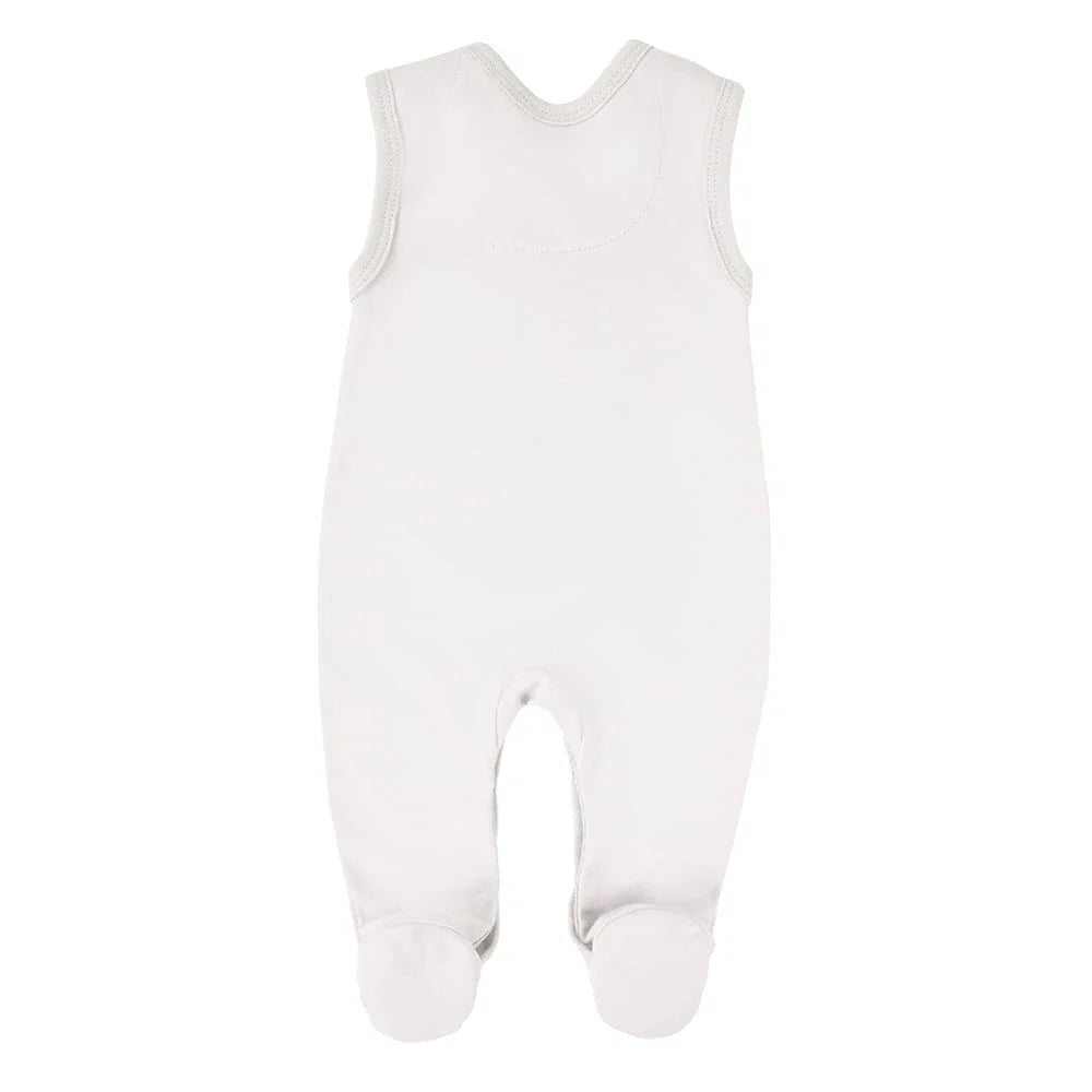 Early Baby Footed Dungarees, Embroidered Puppy Design - Cream Dungaree EEVI 