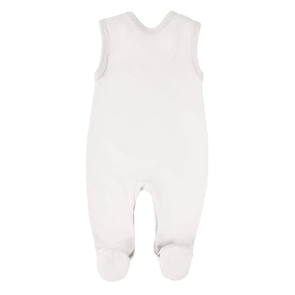 Early Baby Footed Dungarees, Embroidered Puppy Design - Cream Dungaree EEVI 