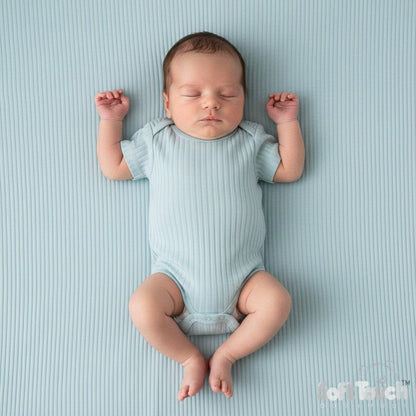 Sage Green Ribbed Capped Sleeved Bodysuit - 100% Cotton Sleepsuit / Babygrow Soft Touch 