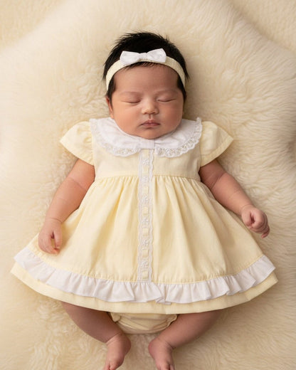 Premature "Lace and Bows" Dress Set Dress Tiny Chick 