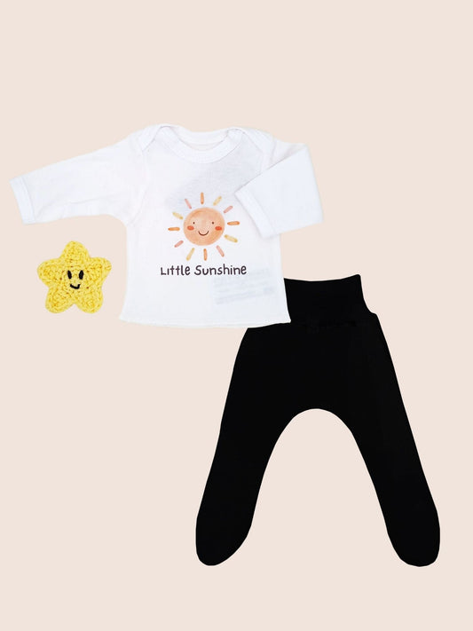 2 Piece Printed Top & Black Trouser Set, Little Sunshine Little Mouse Baby Clothing & Gifts
