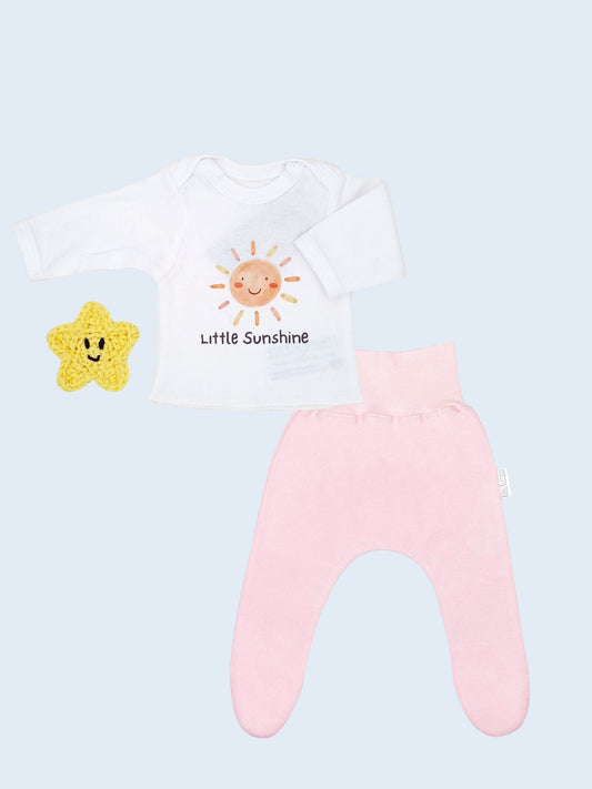 2 Piece Printed Top & Pink Trouser Set, Little Sunshine Little Mouse Baby Clothing & Gifts