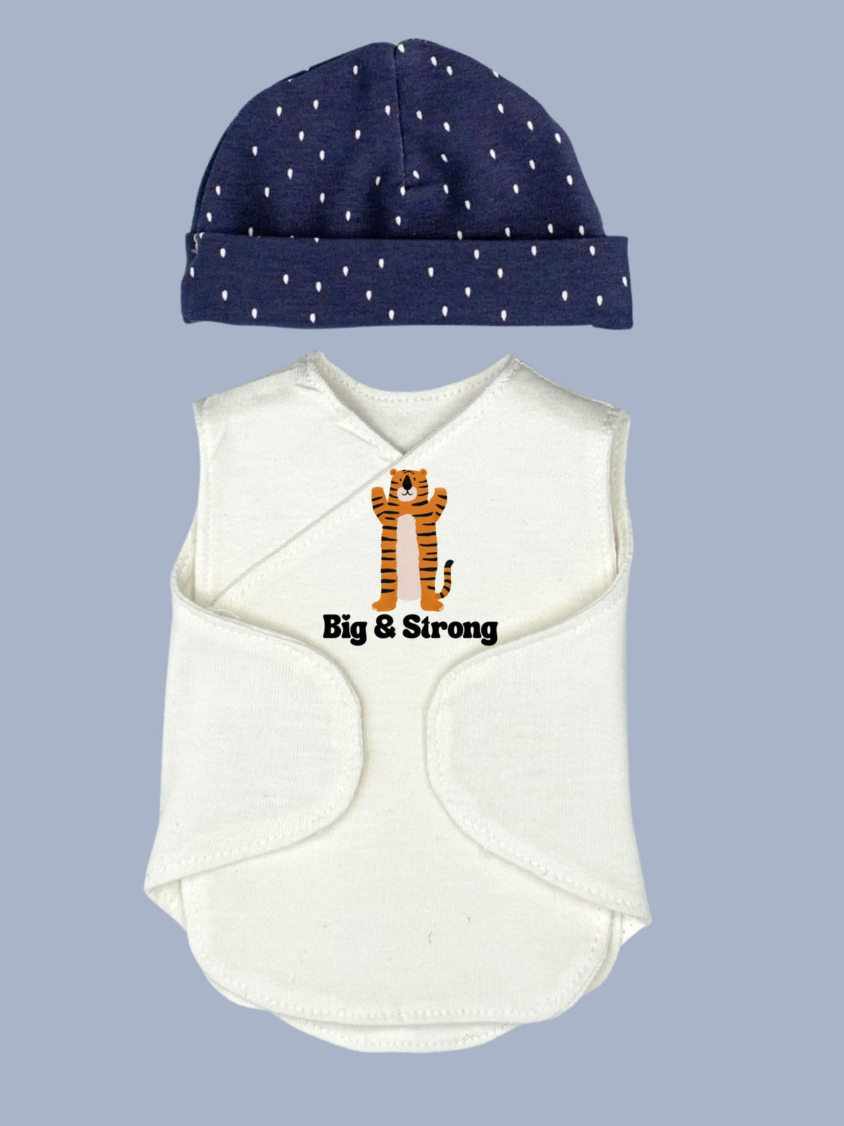 Organic Cotton Incubator Vest and Hat Set - Big and Strong
