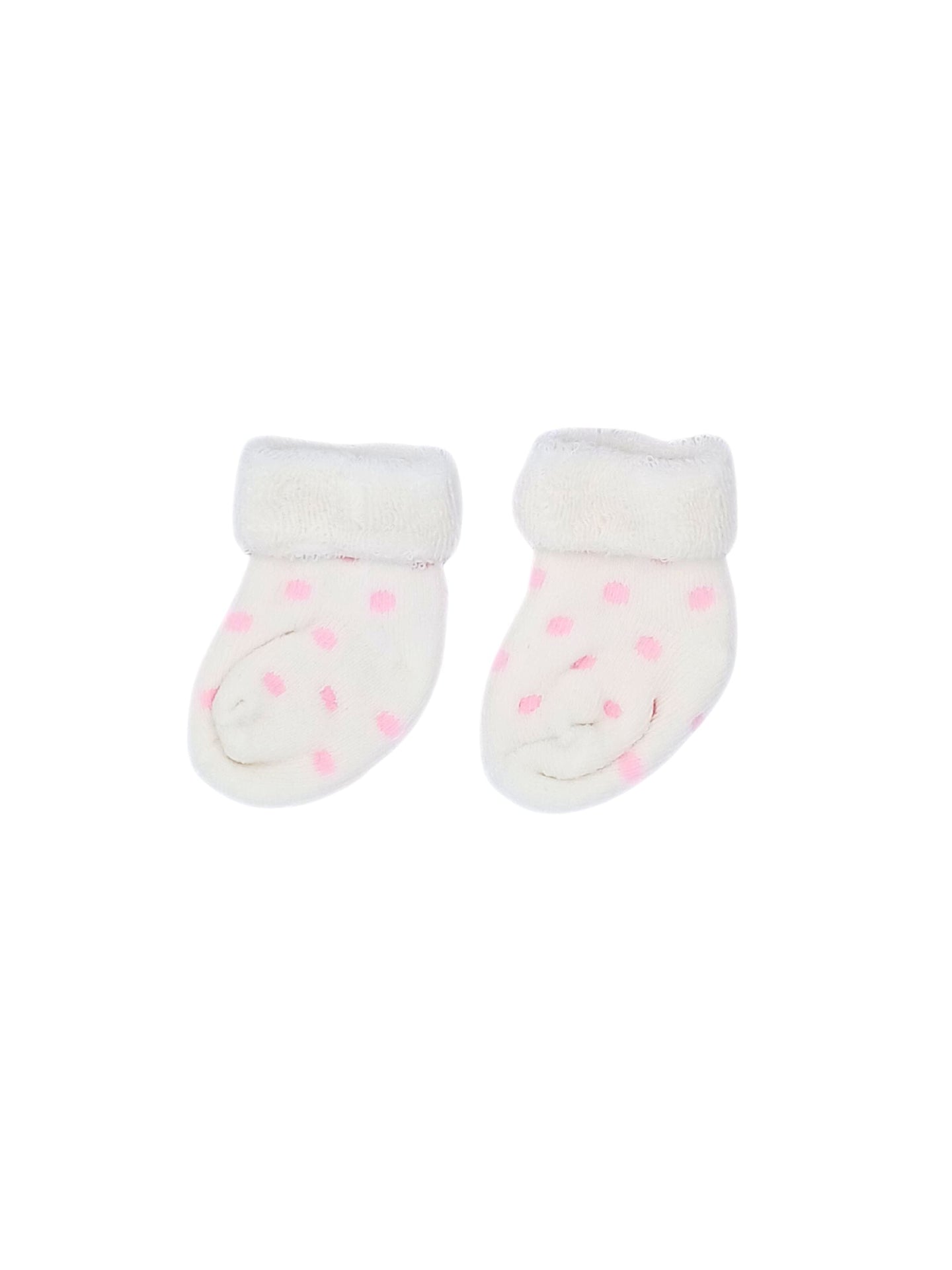White With Pink Spots Stay-on Towelling Premature Baby Socks Little Mouse Baby Clothing & Gifts