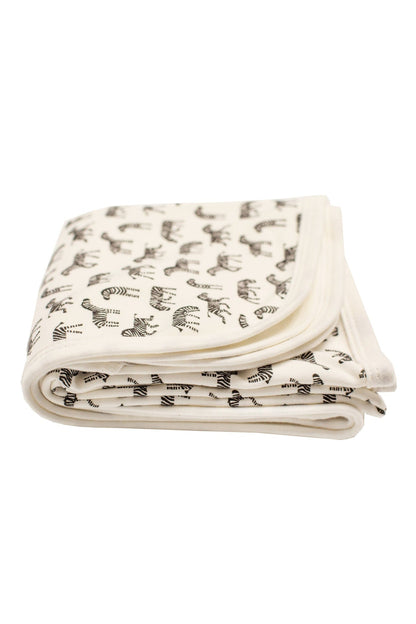 Organic Cotton Baby Blanket, Little Zebras Print Blanket Tiny & Small 