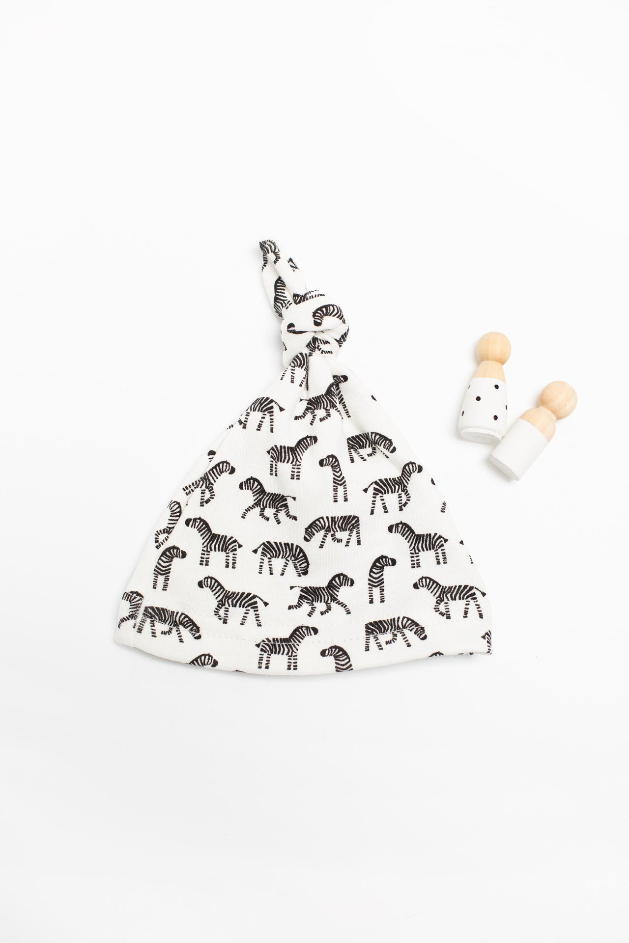 Premature Baby Hat, Knotted, Little Zebras, Premium 100% Organic Cotton Hat Tiny & Small 
