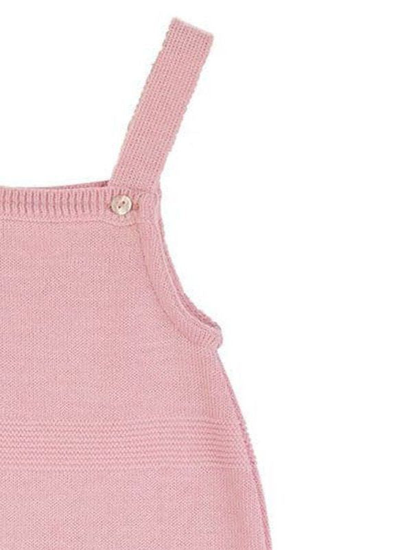 Pink Knitted Early Baby Dungarees Dandelion