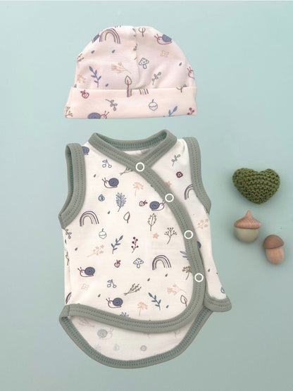 Incubator Vest & Round Hat Set, Acorn Wood Incubator Vest & Hat Set Tiny & Small 