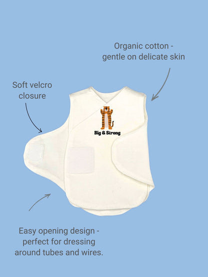 Organic Cotton Incubator Vest and Hat Set - Big and Strong