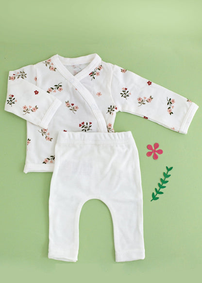 2 Piece Wrap Top & Trouser Set, Beautiful Bloom Top & Trousers Tiny & Small 