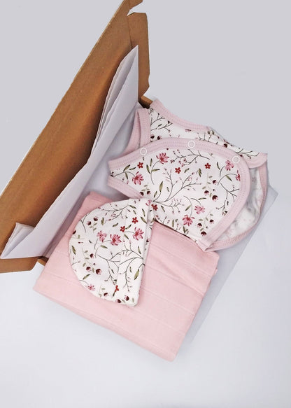 Blossom Gift Box - Incubator Vest, Hat & Muslin Gift Set Little Mouse Baby Clothing & Gifts 