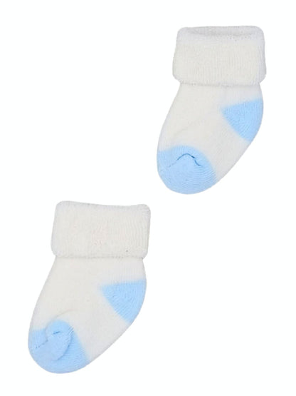 Blue & Cream Stay on Towelling Premature Baby Socks Little Mouse Baby Clothing & Gifts