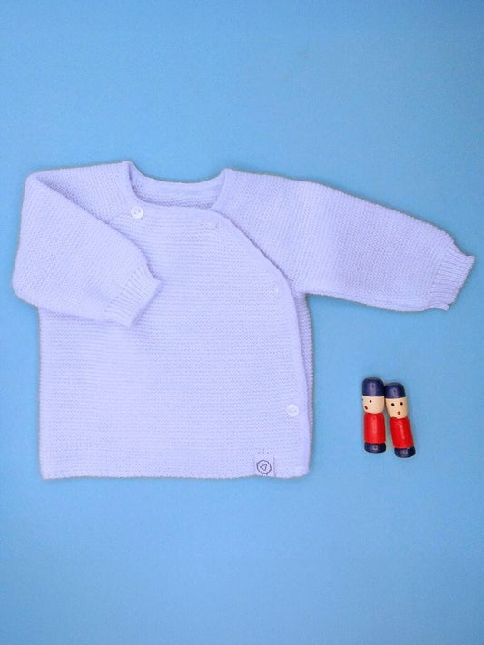 Knitted Light Blue Cardigan Cardigan / Jacket La Manufacture de Layette 