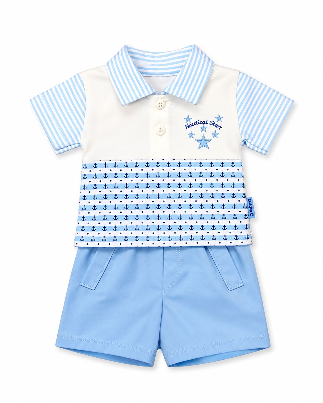 Premature Blue T-Shirt & Shorts Set - Nautical stars